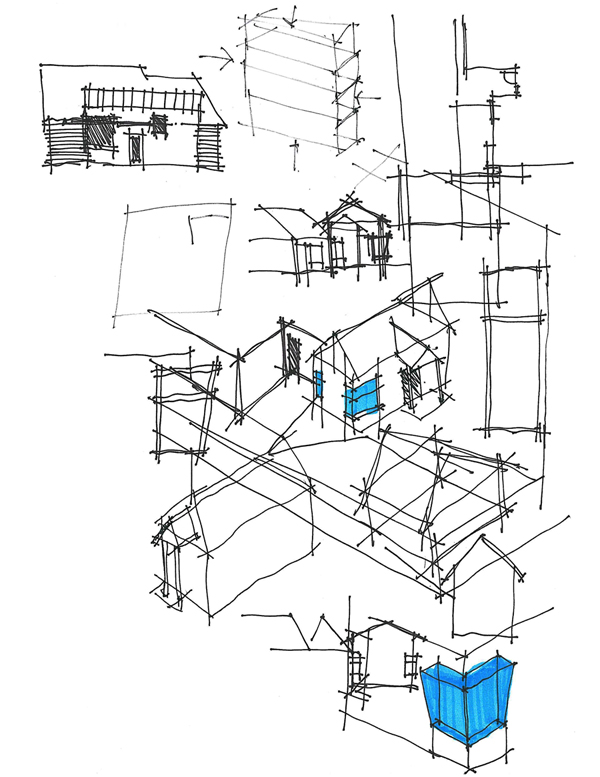 Sketches from Dallas Architect Bob Borson circa 1996