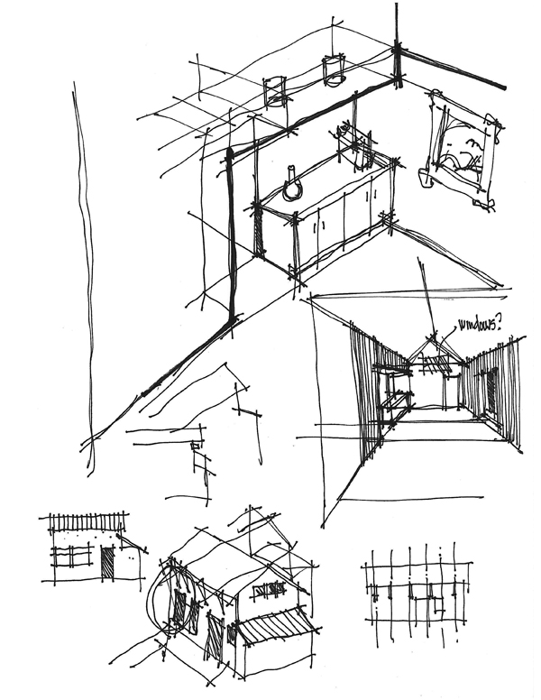 Sketches from Dallas Architect Bob Borson circa 1996