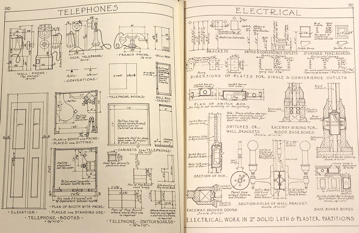 Architectural Graphic Standards 1st Ed Telephone & Electrical Info