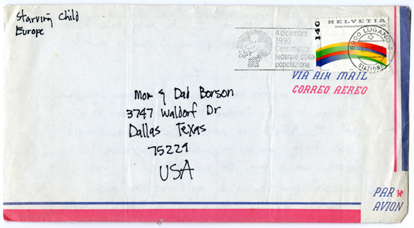 air mail envelope from Europe