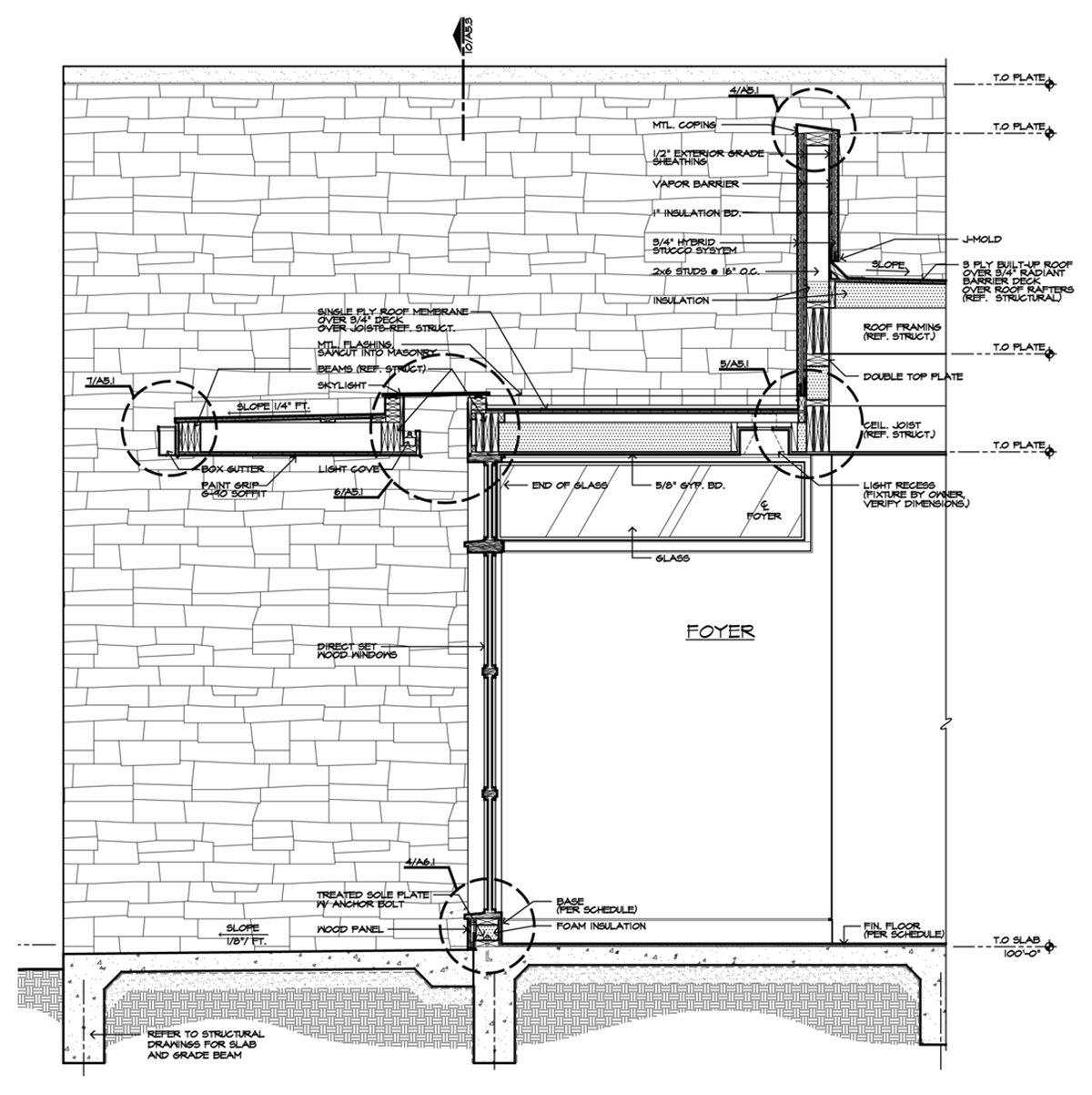 Architectural Drawing Skylight Wall Section - Bob Borson