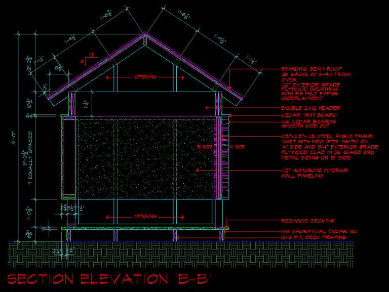 Architectural Graphics - Pen Weight by color on an Elevation