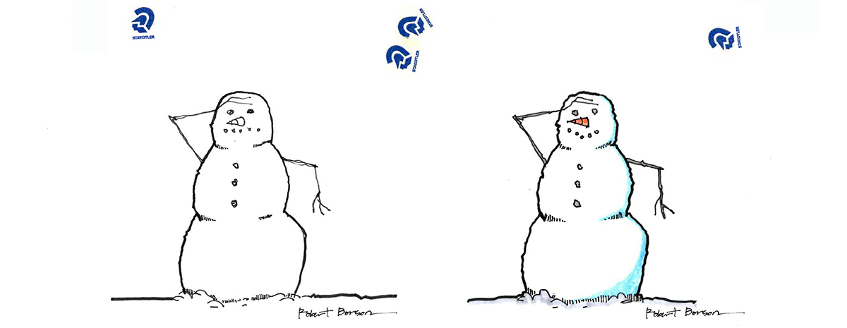 Original Snowman sketches by Bob Borson