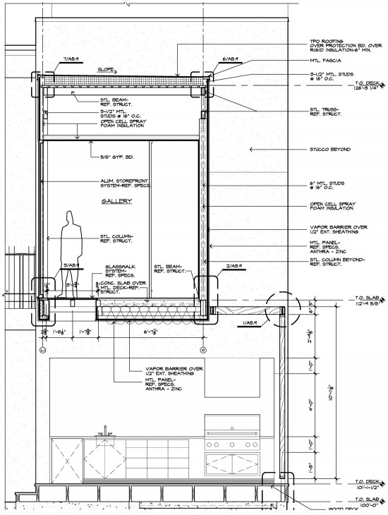 Bridge Wall Section - construction drawing