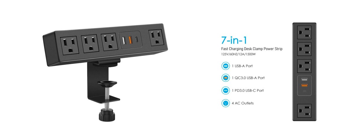 Best Tech Gift for an Architect - Desk Clamp Power Strip