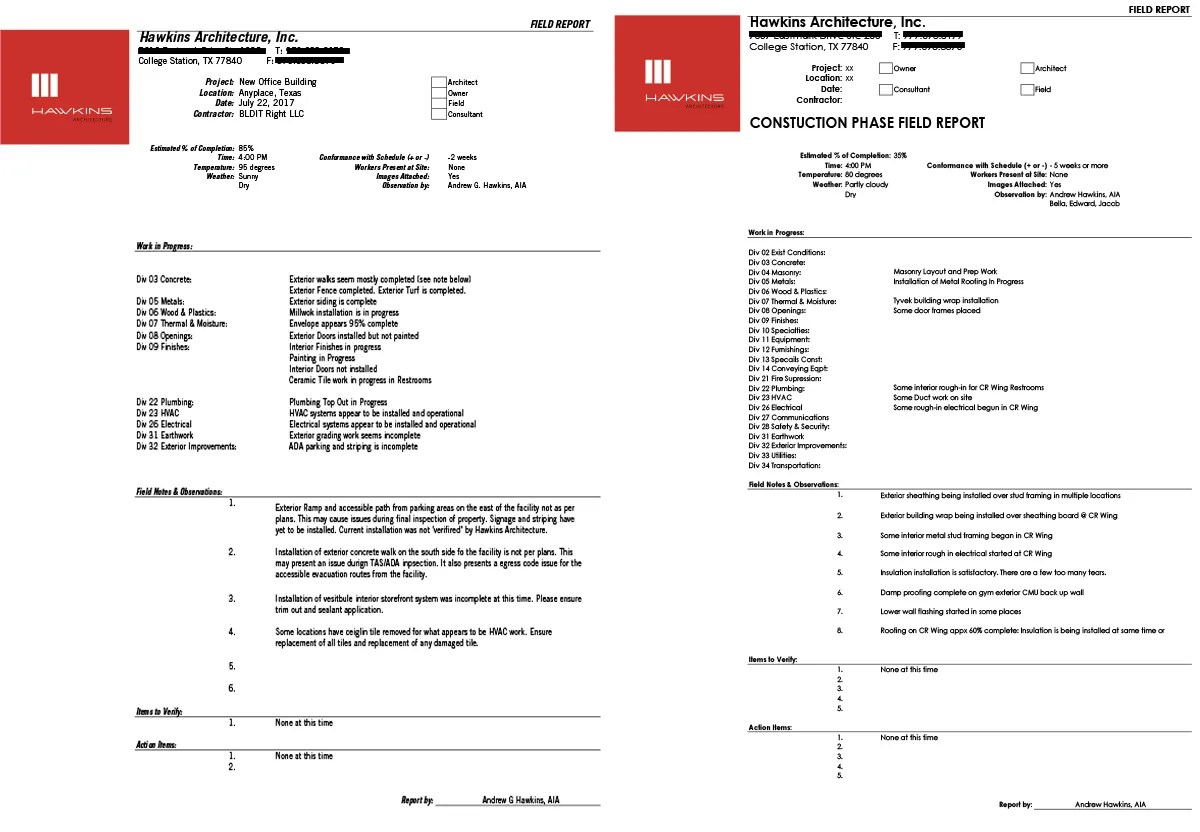 Standard Commercial Project Field Report