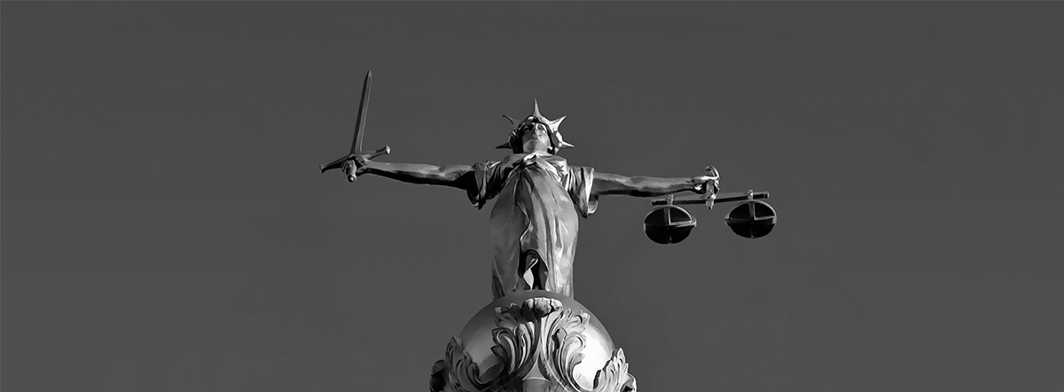 Lady Justice is Blind London B&W