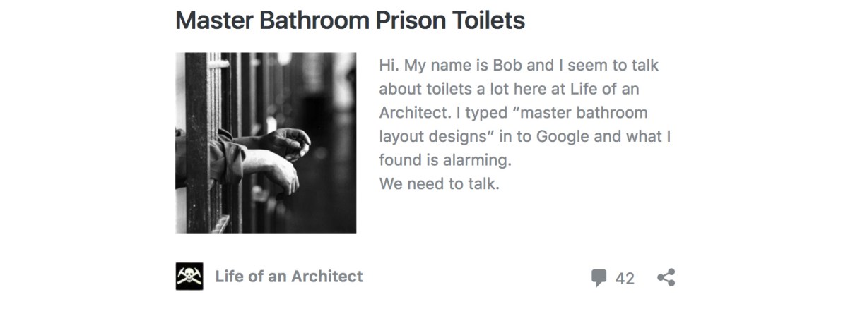 Master Bathroom Prison Toilets by Bob Borson