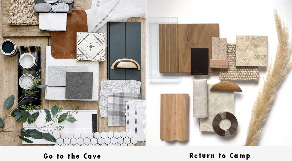 material palette choices - Go To the Cave ... or Return to Camp?