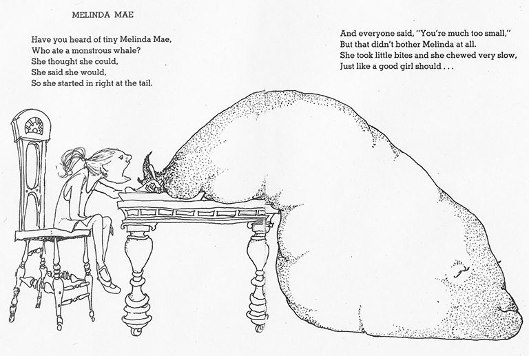 Melinda Mae Eating the Whale - By Shel Silverstein