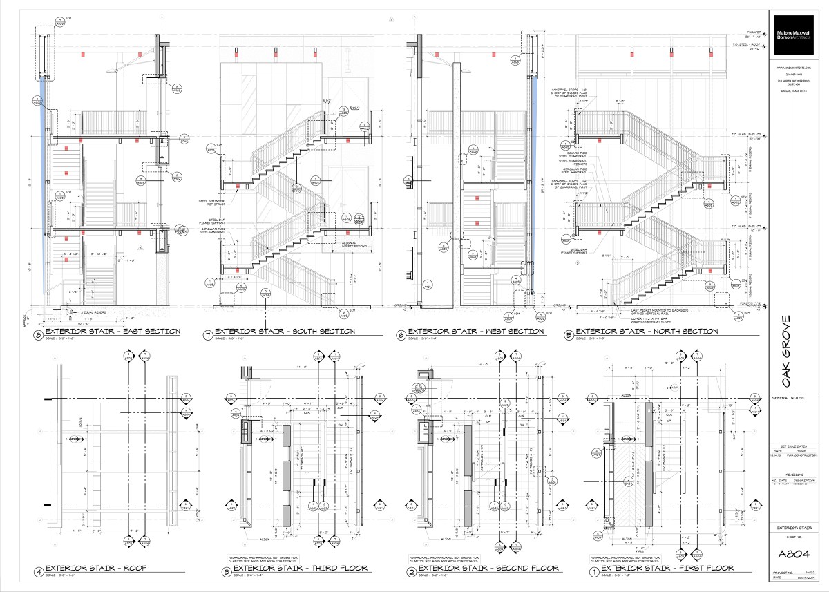 Oak Grove Exterior Stair and Screen Construction Drawings