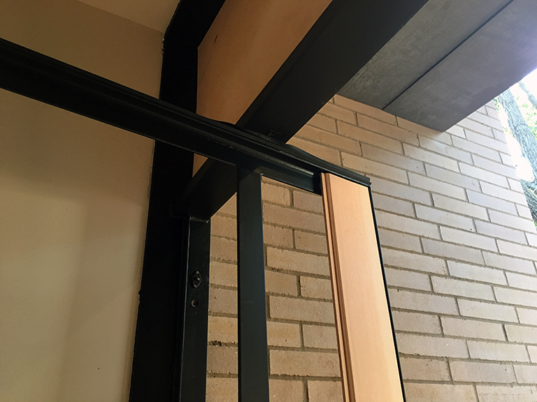 off center pivot door hardware - installed