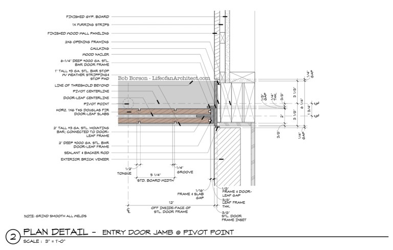 Off Center Pivot Door Jamb Detail Pivot Point