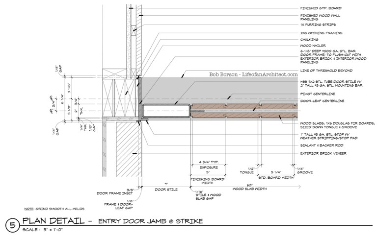 Off Center Pivot Door Jamb Detail Strike