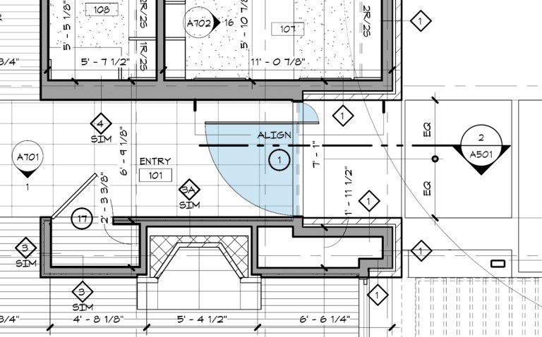 Off Center Pivot Entry Door plan