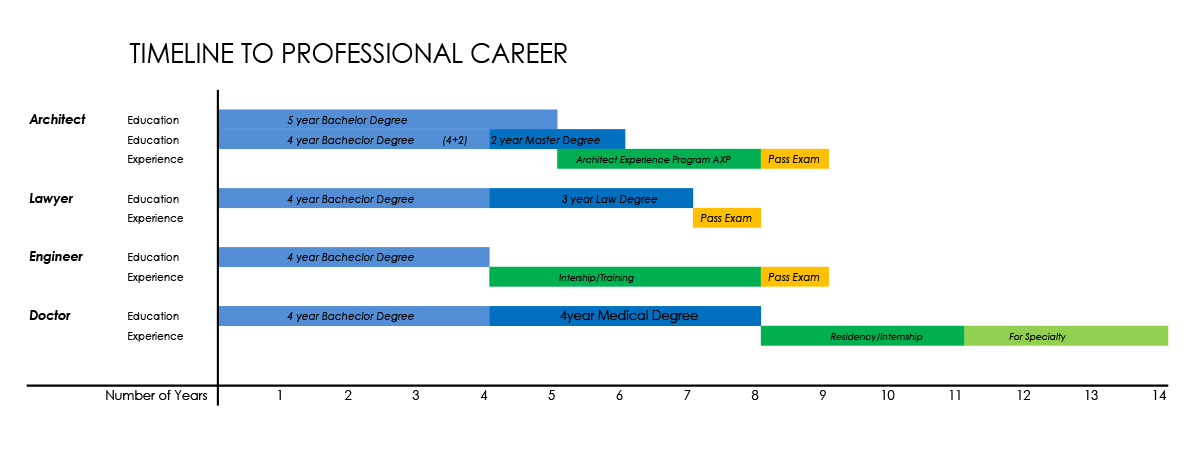 Architecture Professional Career Timeline