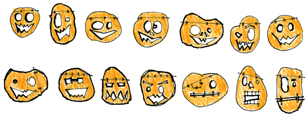 pumpkin sketches - adding some color