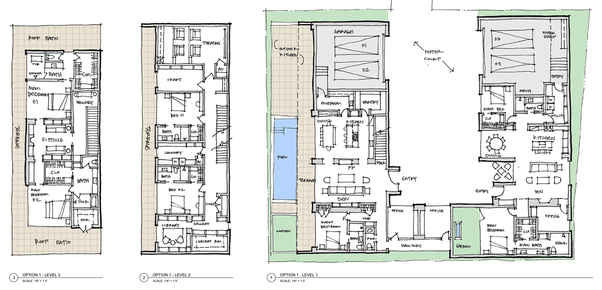 Schematic Design floorplan - Dallas Architect Bob Borson