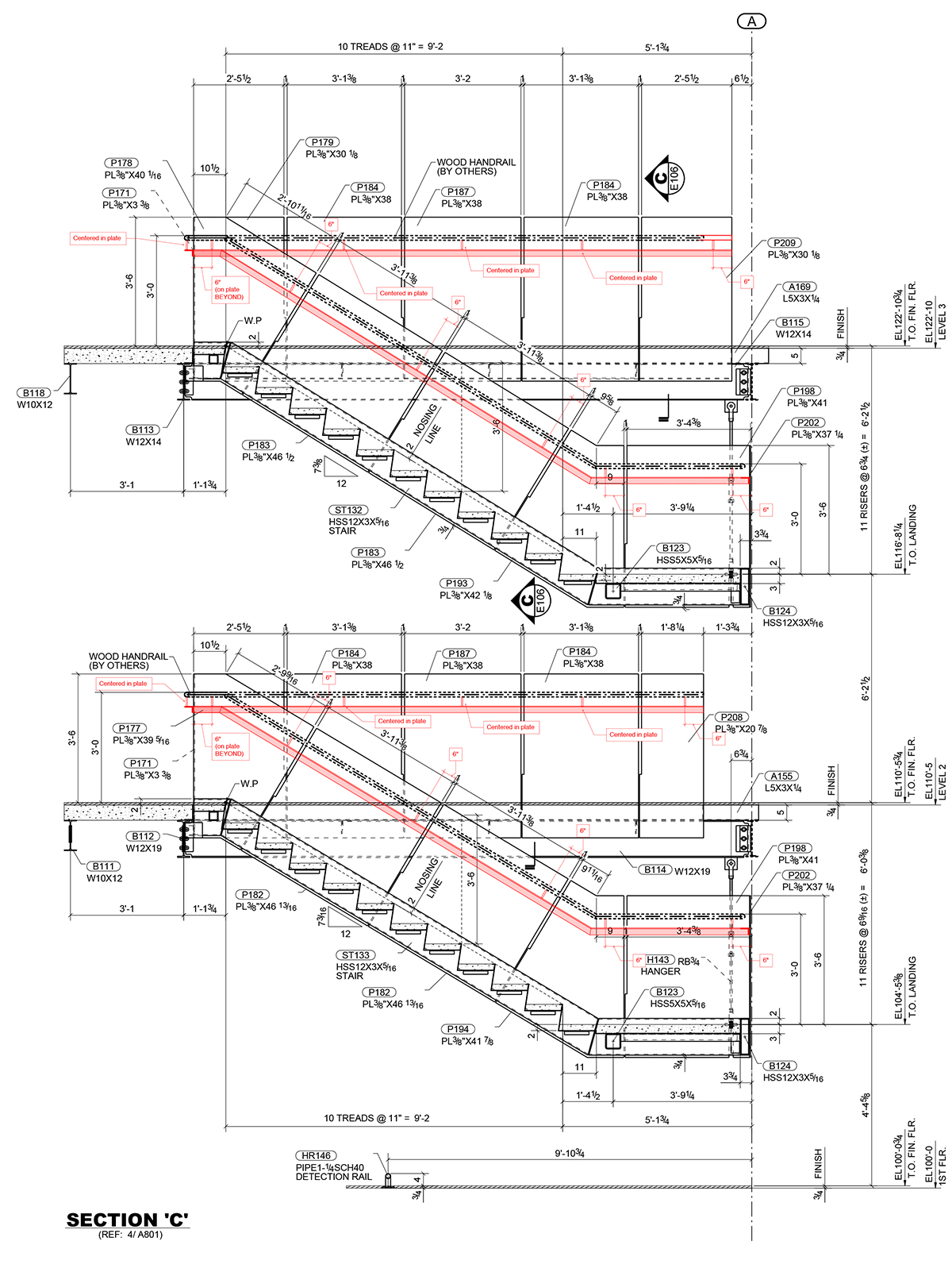 Work214 Stair Handrail Shop Drawings