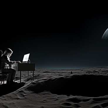 architect working on the moon