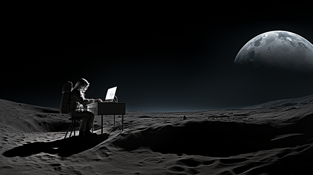 architect working on the moon