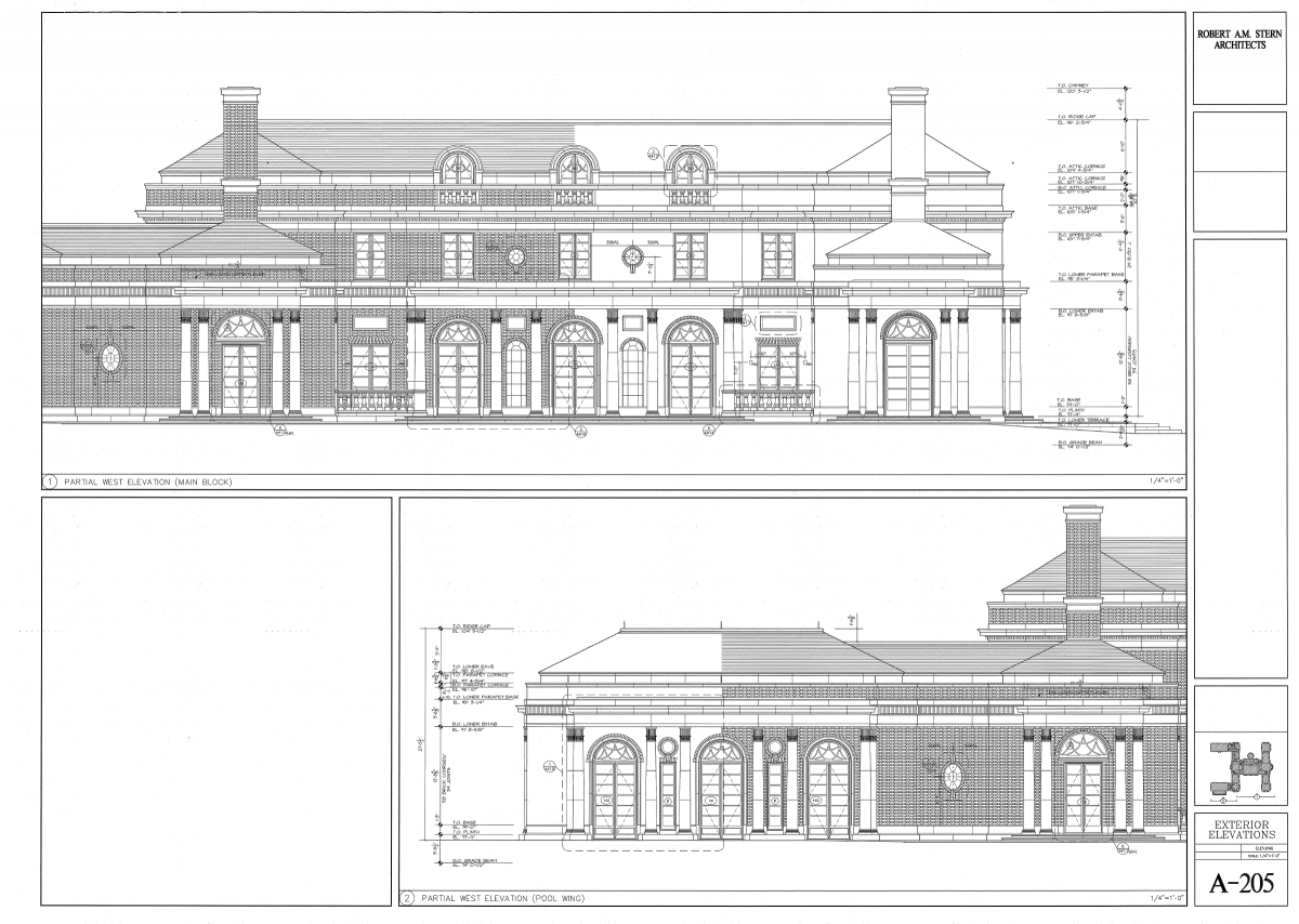 Estate Residence - Robert AM Stern Exterior Elevations