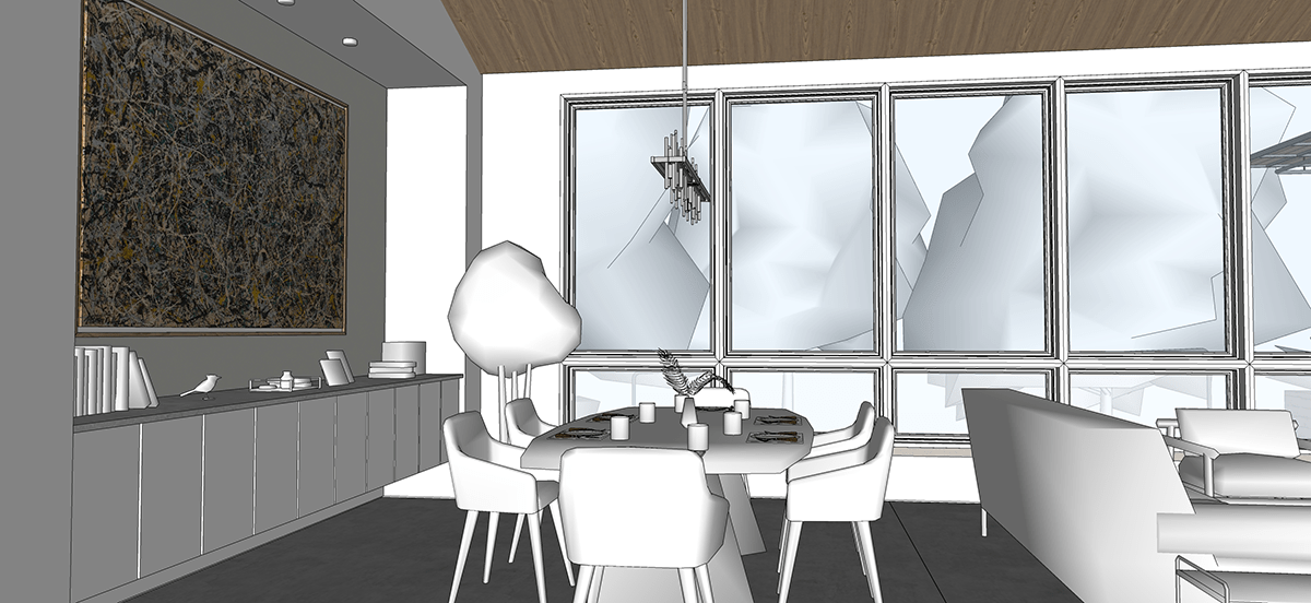 Hill Haus Dining Room SketchUp - Architect Bob Borson